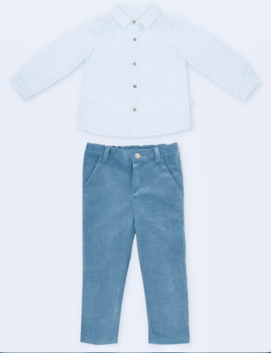 MARTIN ARANDA: BOYS PLAID SET WITH BLUE PANTS