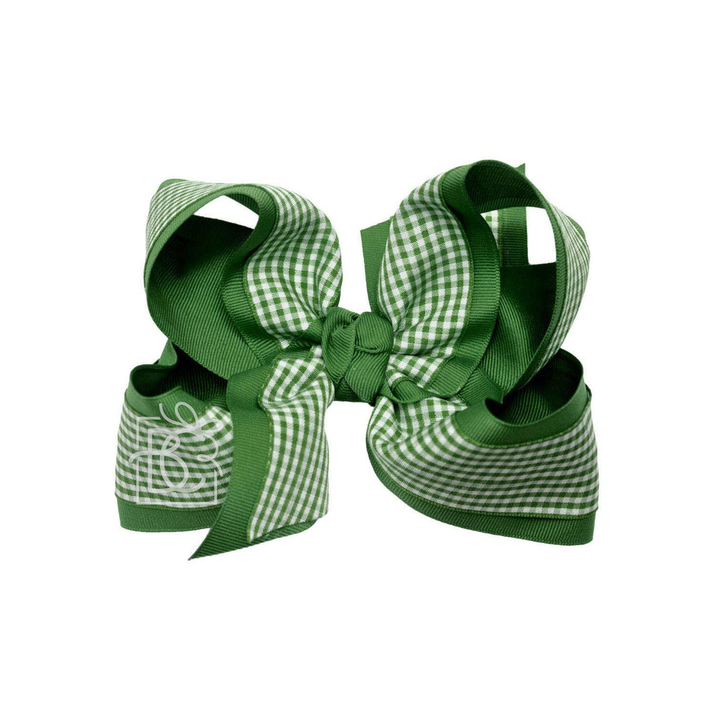BEAUTIFUL CREATIONS: LAYERED GINGHAM/GROSGRAIN BOW ON CLIP
