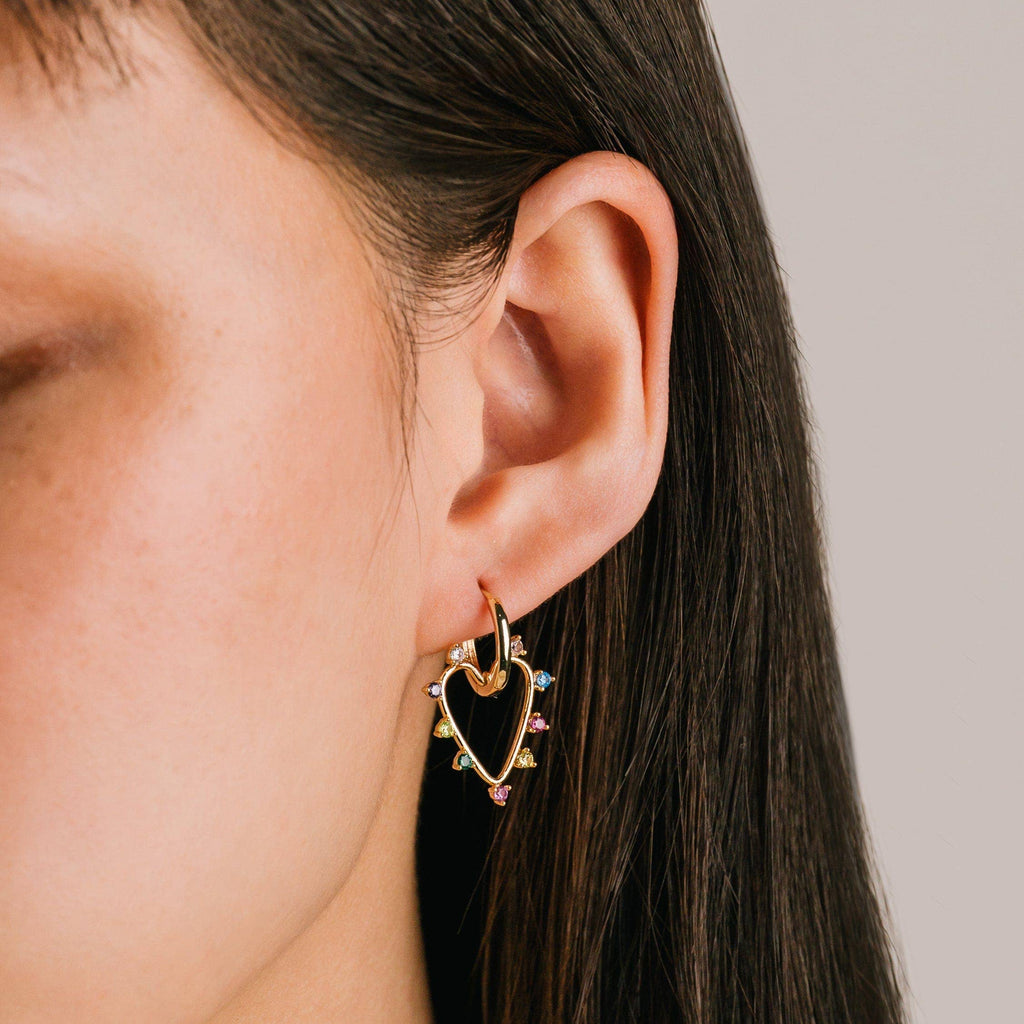 Chapel Heart Hoop Earrings