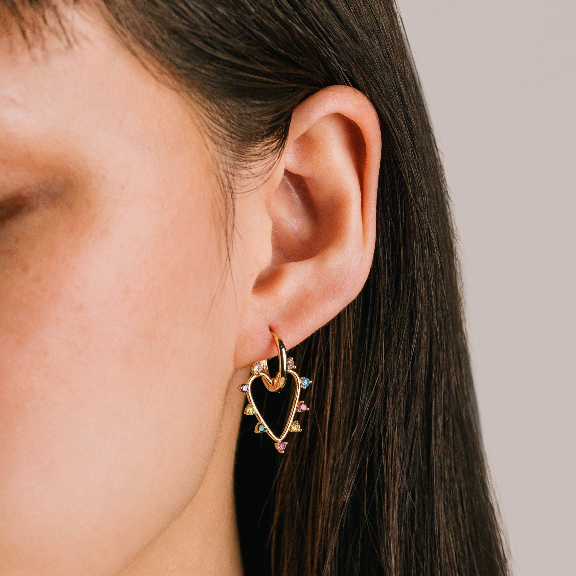 Chapel Heart Hoop Earrings