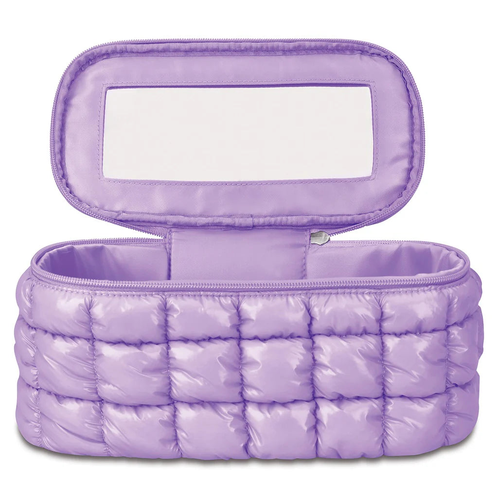 ISCREAM : LAVENDER SHINY PUFFER COSMETIC CASE