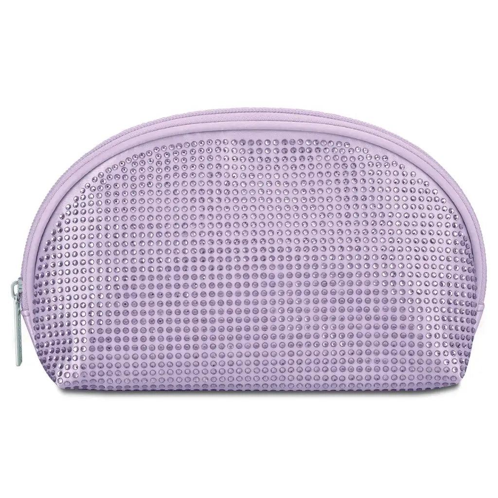 ISCREAM: LAVENDER RHINESTONE OVAL COSMETIC BAG