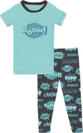 KICKEE : MIDNIGHT COMIC ONOMATOPEIA SHORT SLEEVE PAJAMA SET