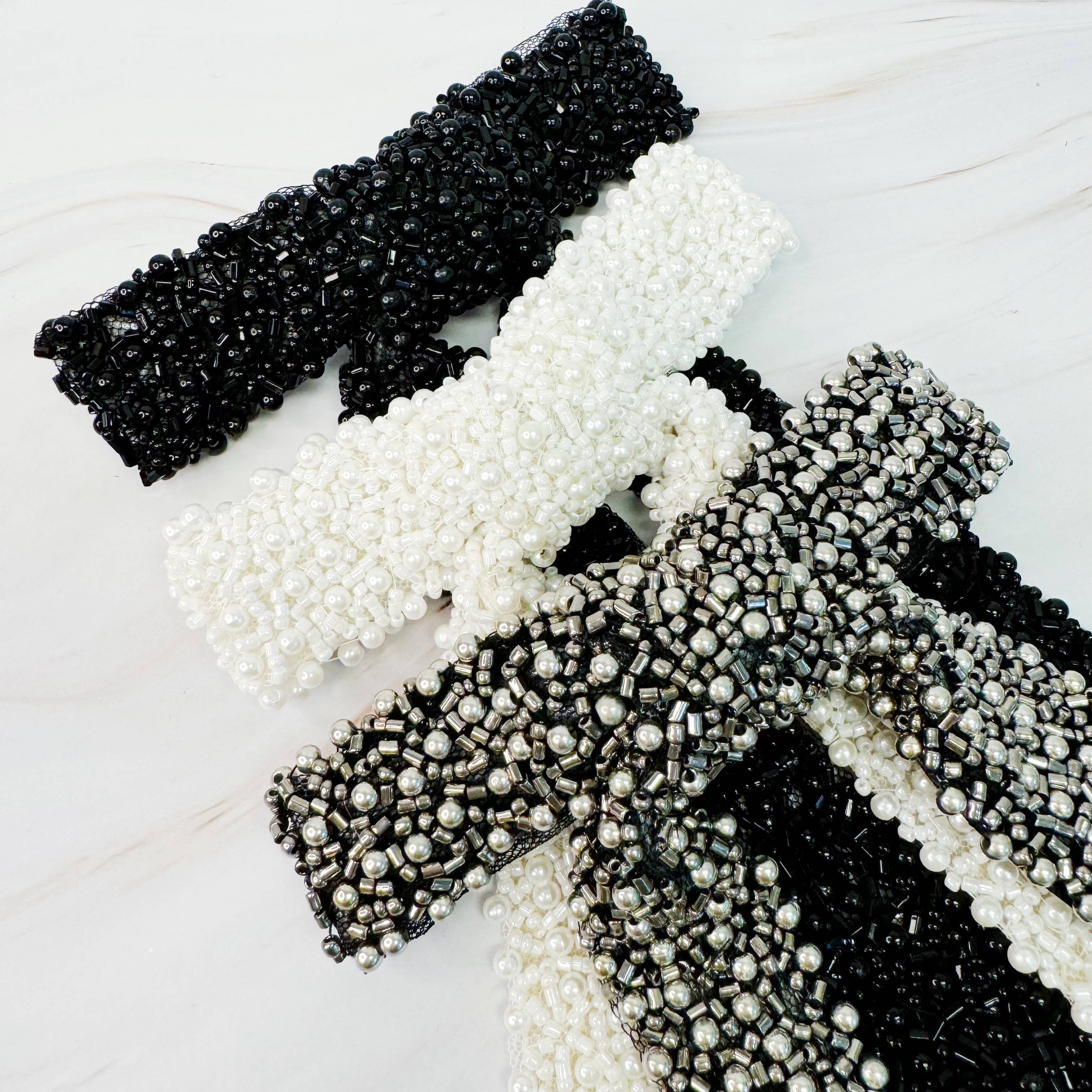 ELLISON & YOUNG : Luxe Beaded Pretty Bow Hair Clip