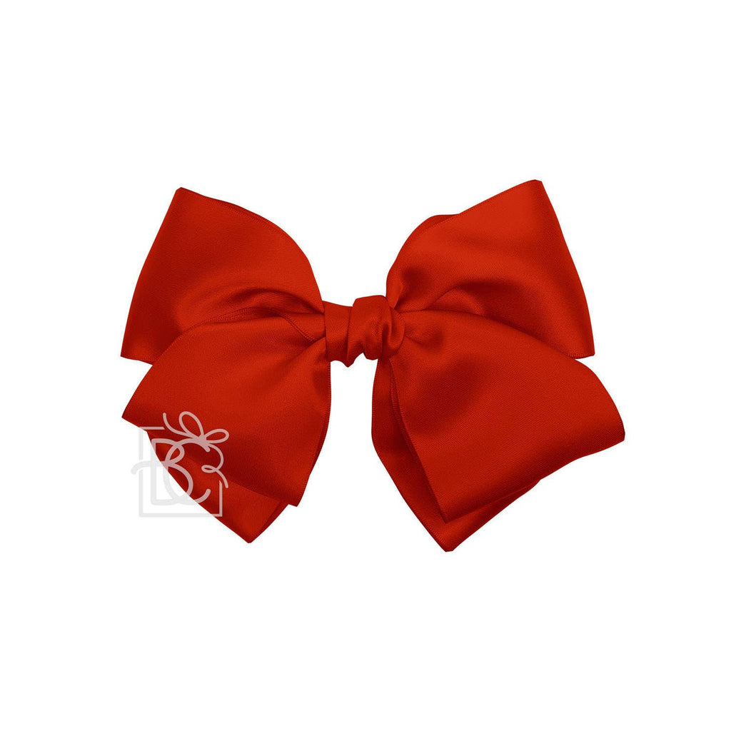BEAUTIFUL CREATIONS: SATIN EUROPEAN BOW W/RUFFLED KNOT ON CLIP