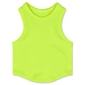 ISCREAM : NEON YELLOW CROPPED RACER BACK TANK TOP