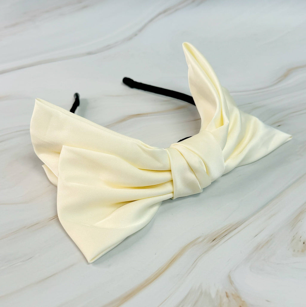 ELLISON+YOUNG: Satin Bow Crown Headband