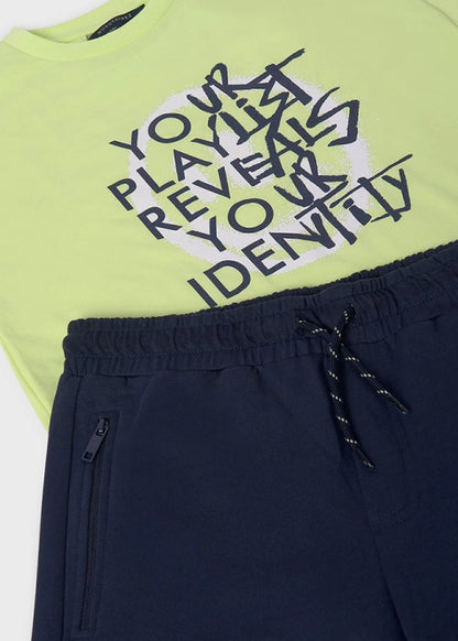 MAYORAL: BOYS NEON PRINT TEE with SHORTS