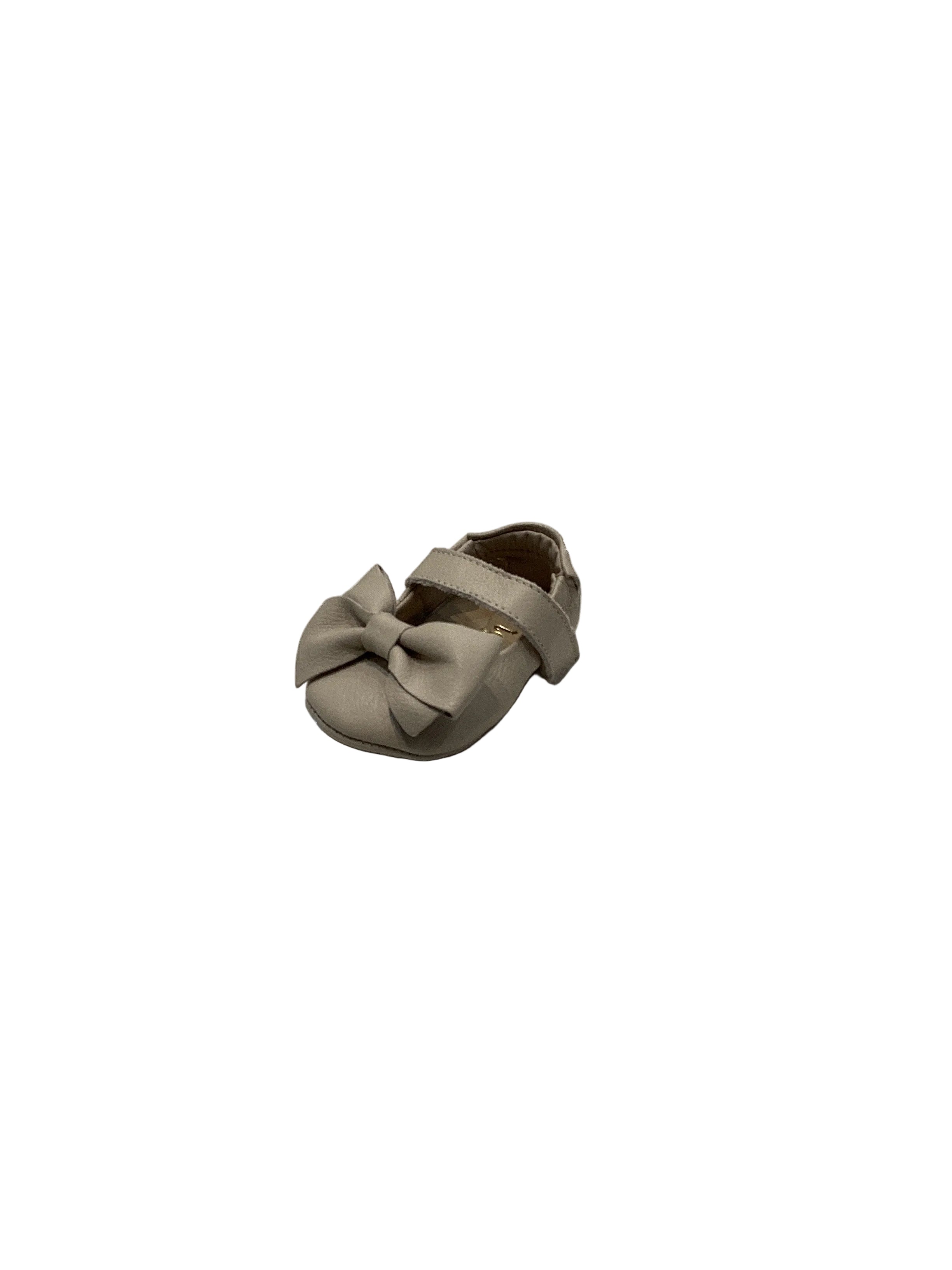 TOKE: BEIGE SOFT BALLERINA SHOE WITH BOW