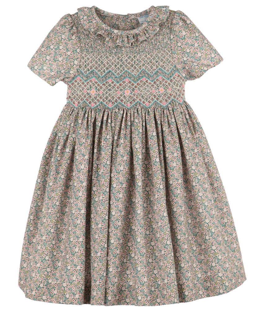 LULI&ME: FOREST FLORAL SMOCK DRESS