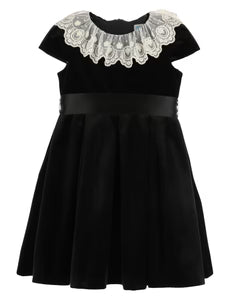 LULI & ME : DELUXE VELVET DRESS BLACK