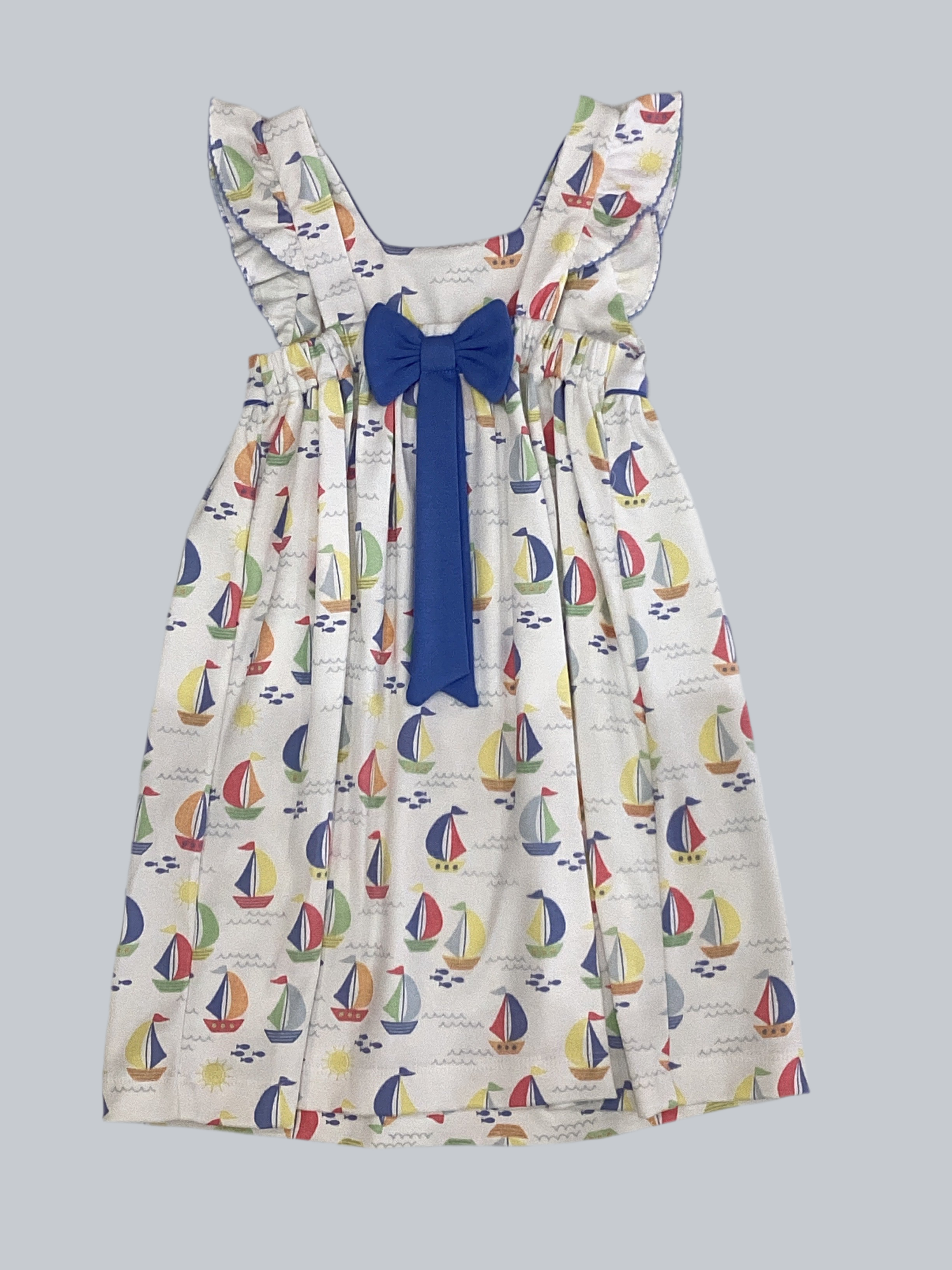 CLAIRE & CHARLIE : SAILBOATS - SUNDRESS W/ RUFFLE