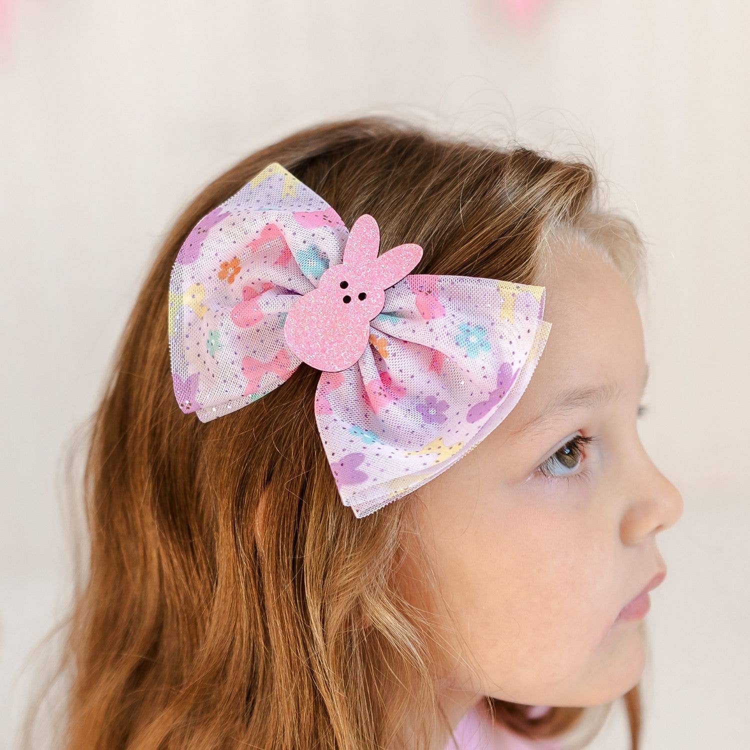 Sweet Wink: Coquette Easter Bunny Tulle Bow Clip - Girls - Easter Basket