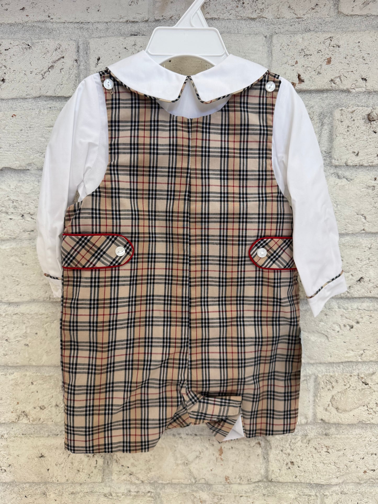 ANAVINI: Burberry Inspired Boy’s Khaki & Brown Jon Jon SET