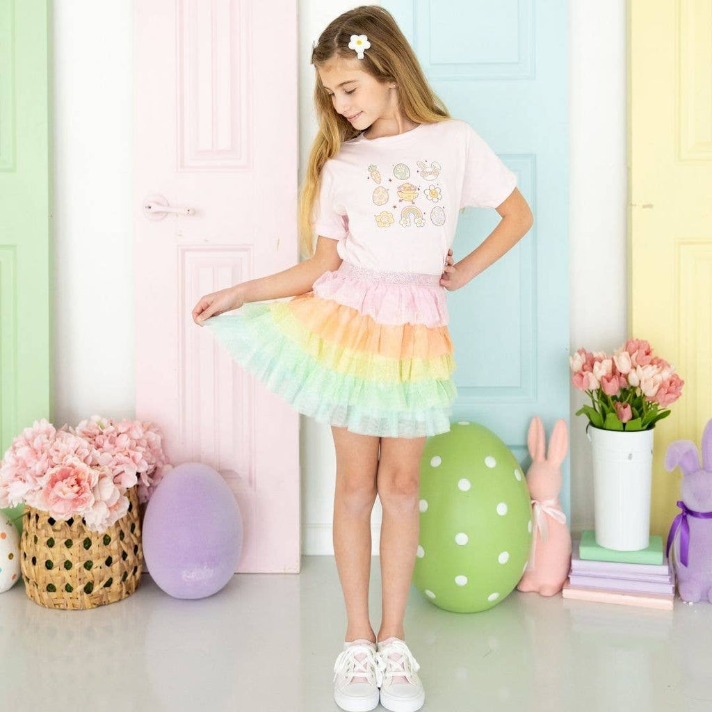 Sweet Wink: Groovy Chick Easter Short Sleeve T-Shirt - Kids Clothing