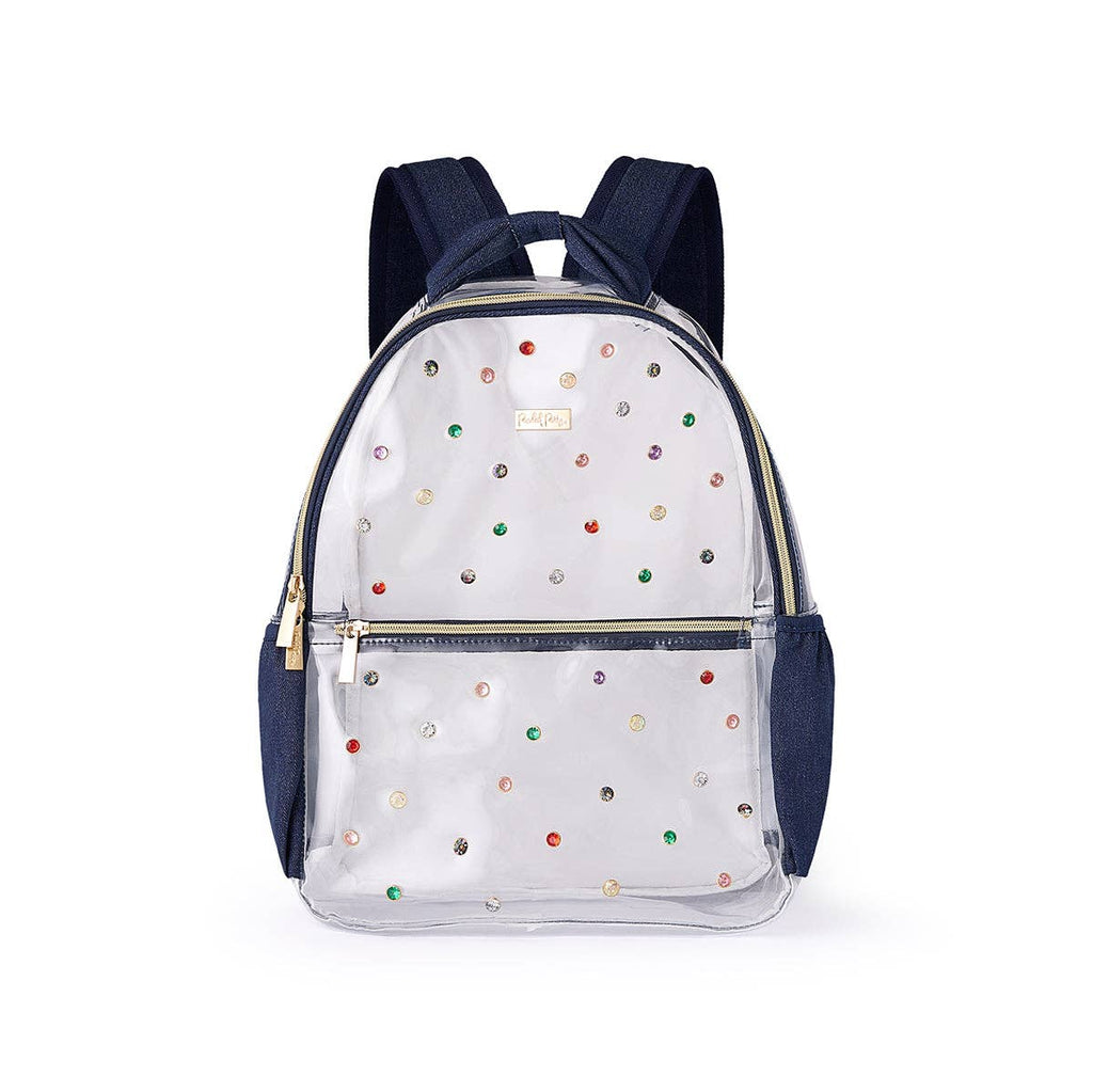 Clear Denim and Gems Backpack