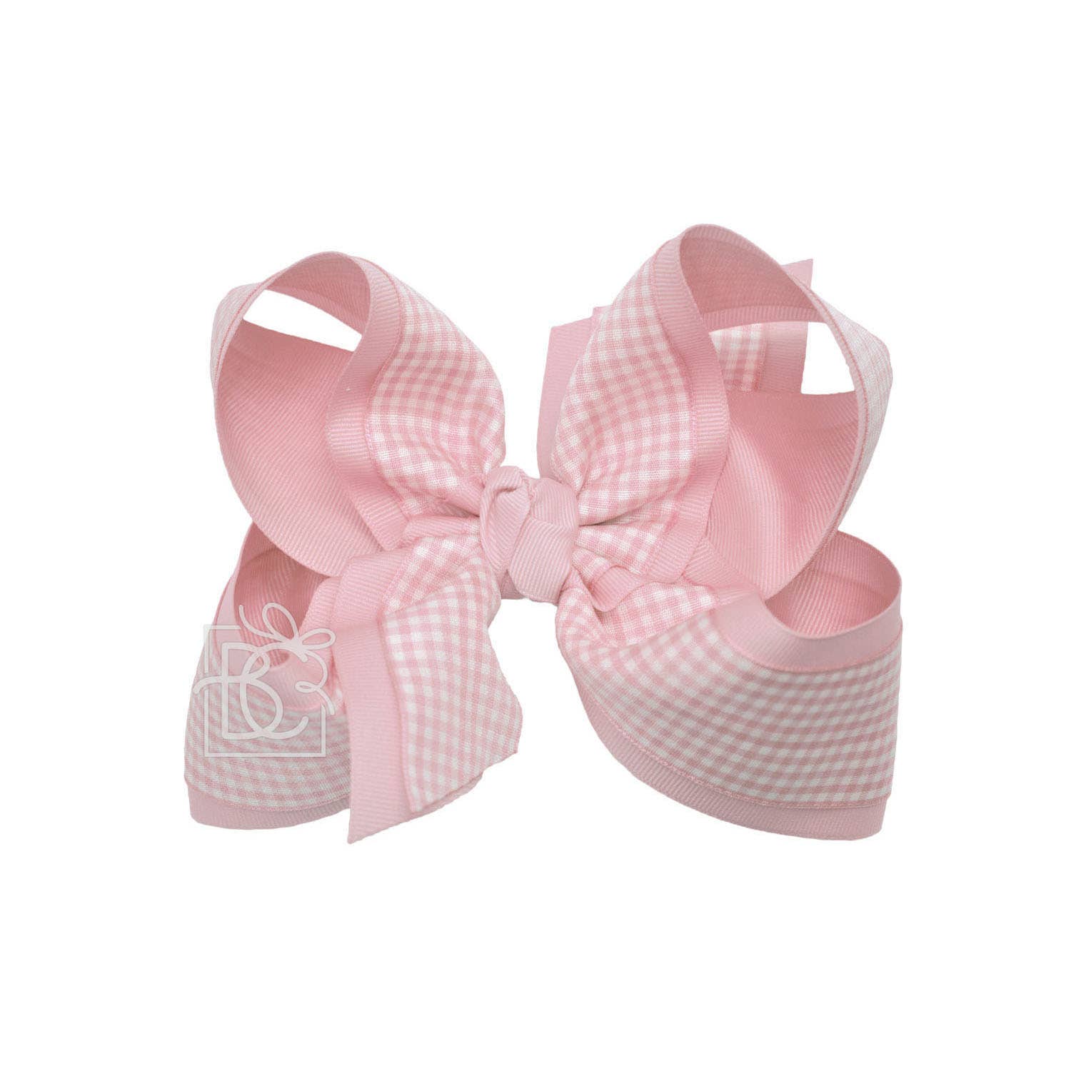 BEAUTIFUL CREATIONS: LAYERED GINGHAM/GROSGRAIN BOW ON CLIP