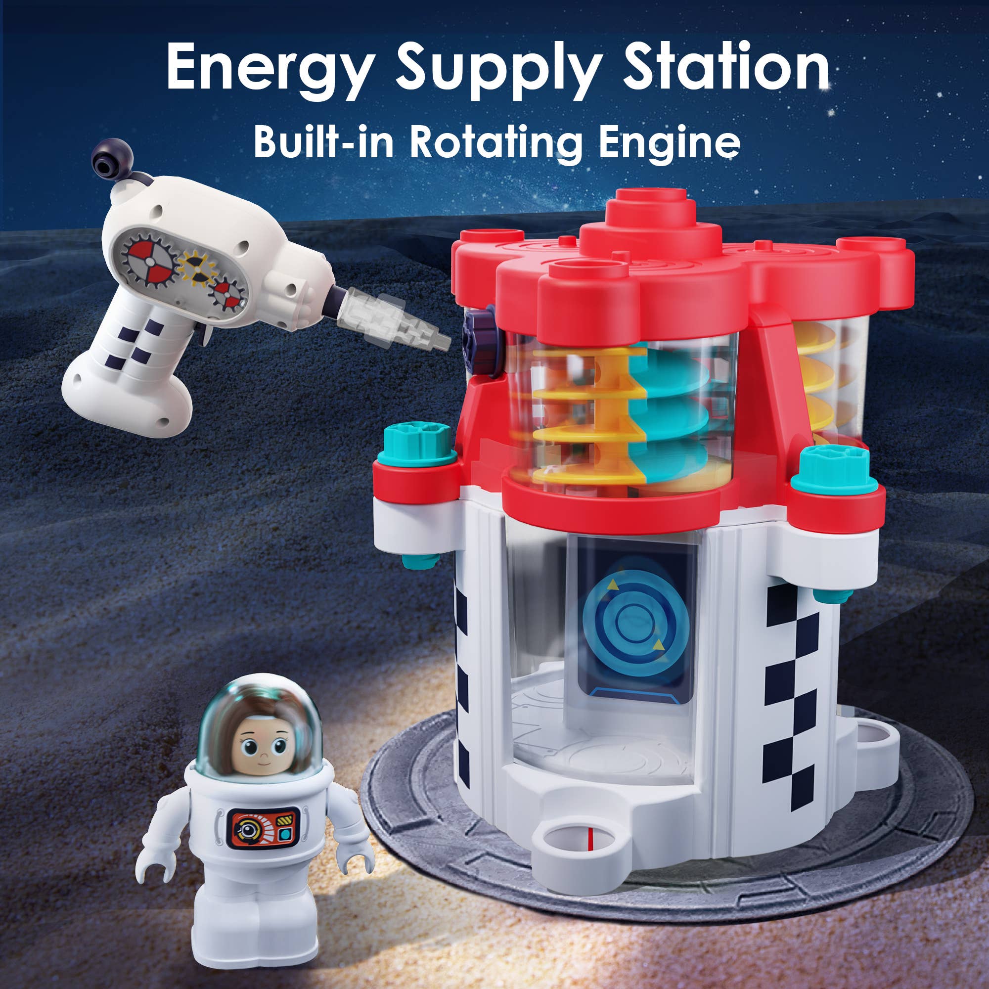 Rocket Space Toy Builder Playset - Light, Sound & Astronauts