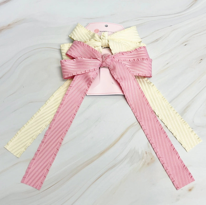 ELLISON + YOUNG: DOUBLED FRILL BOW HAIR CLIP