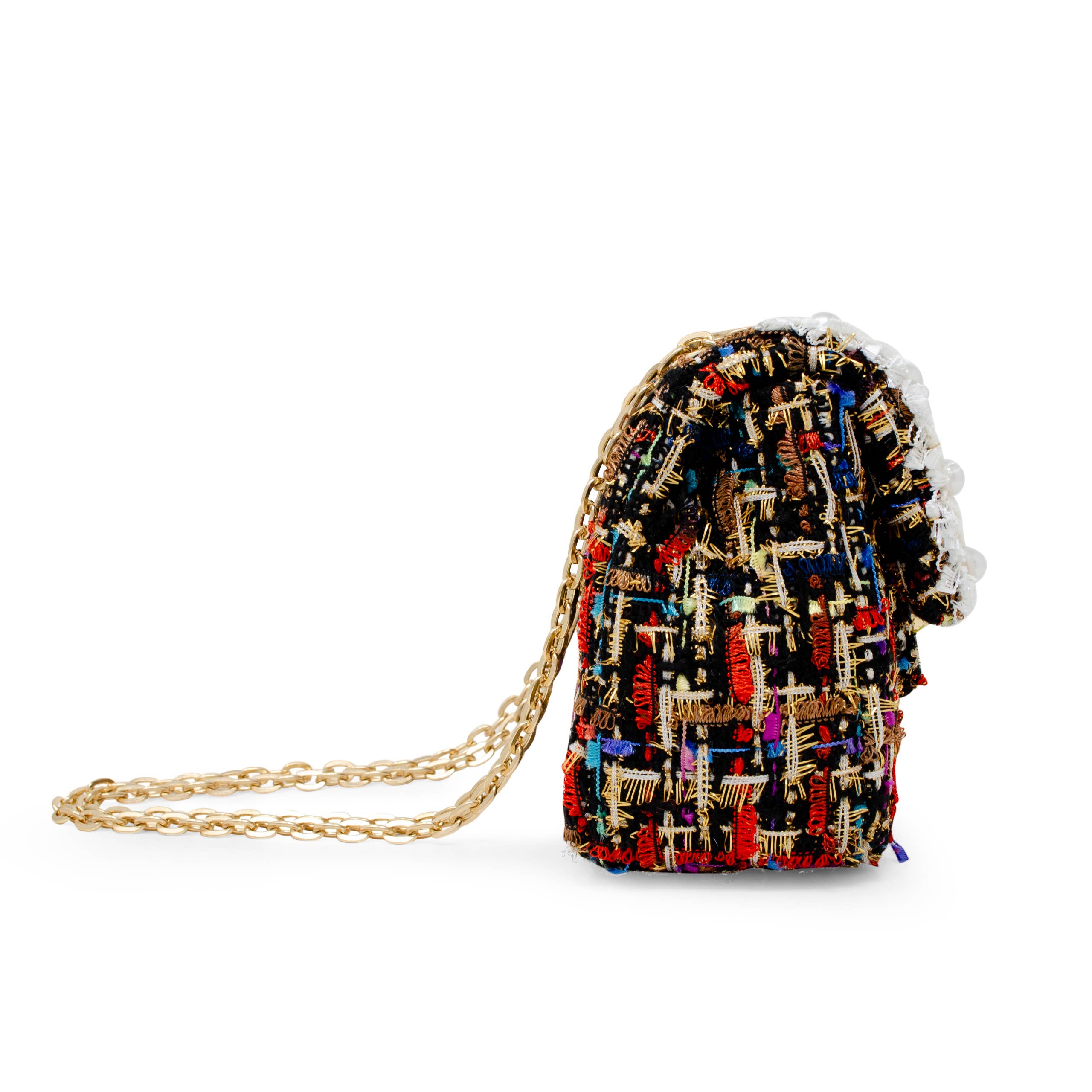 Classic Tweed Handbag with Pearls