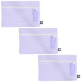MINT: LILAC PREPPY STRIPE GLOSSY COSMO BAG (3-PACK)