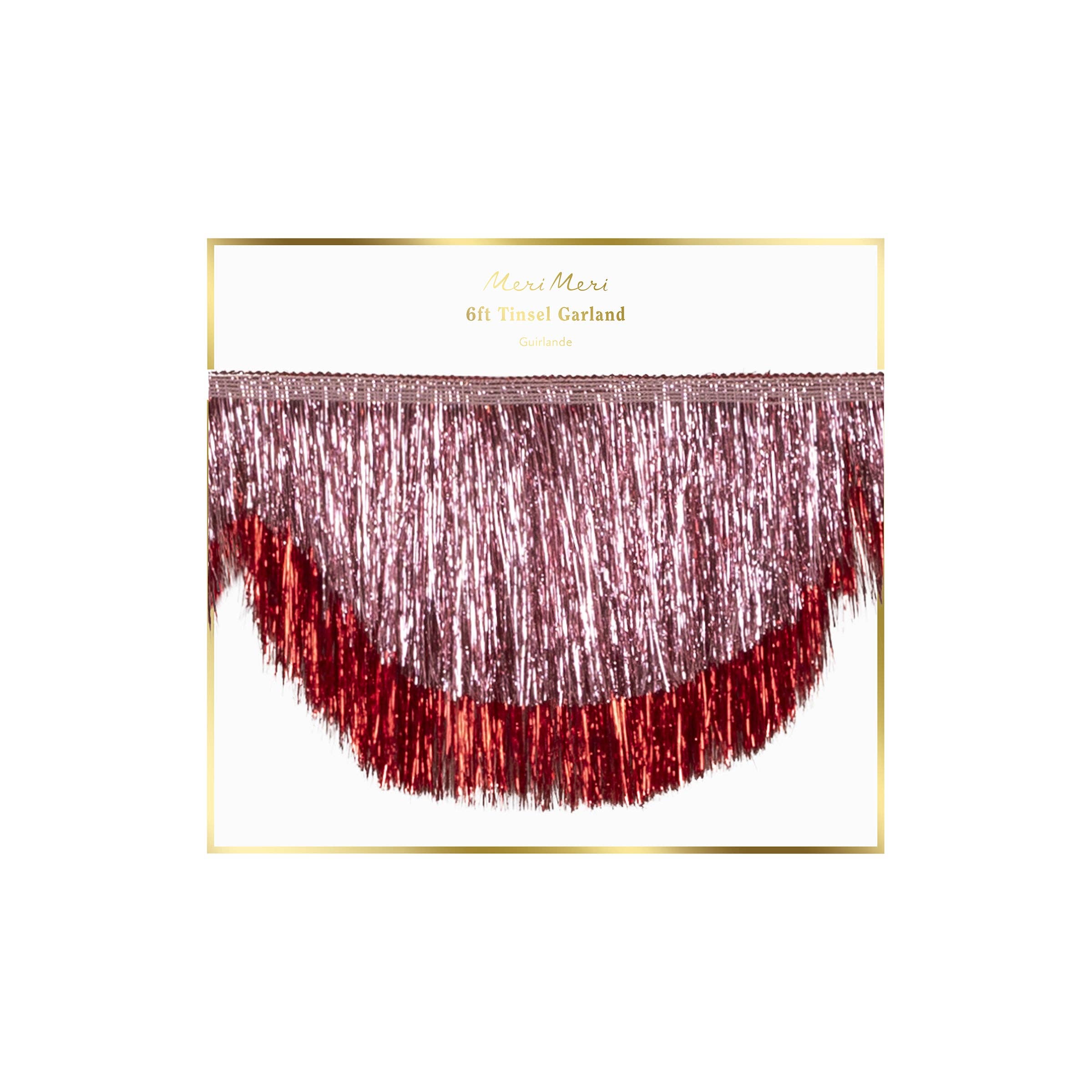 MERI MERI: Pink Tinsel Scallop Garland