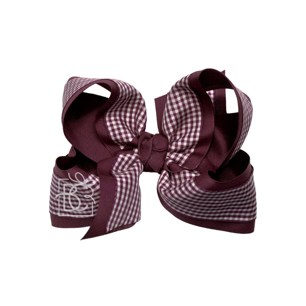 BEAUTIFUL CREATIONS: LAYERED GINGHAM/GROSGRAIN BOW ON CLIP