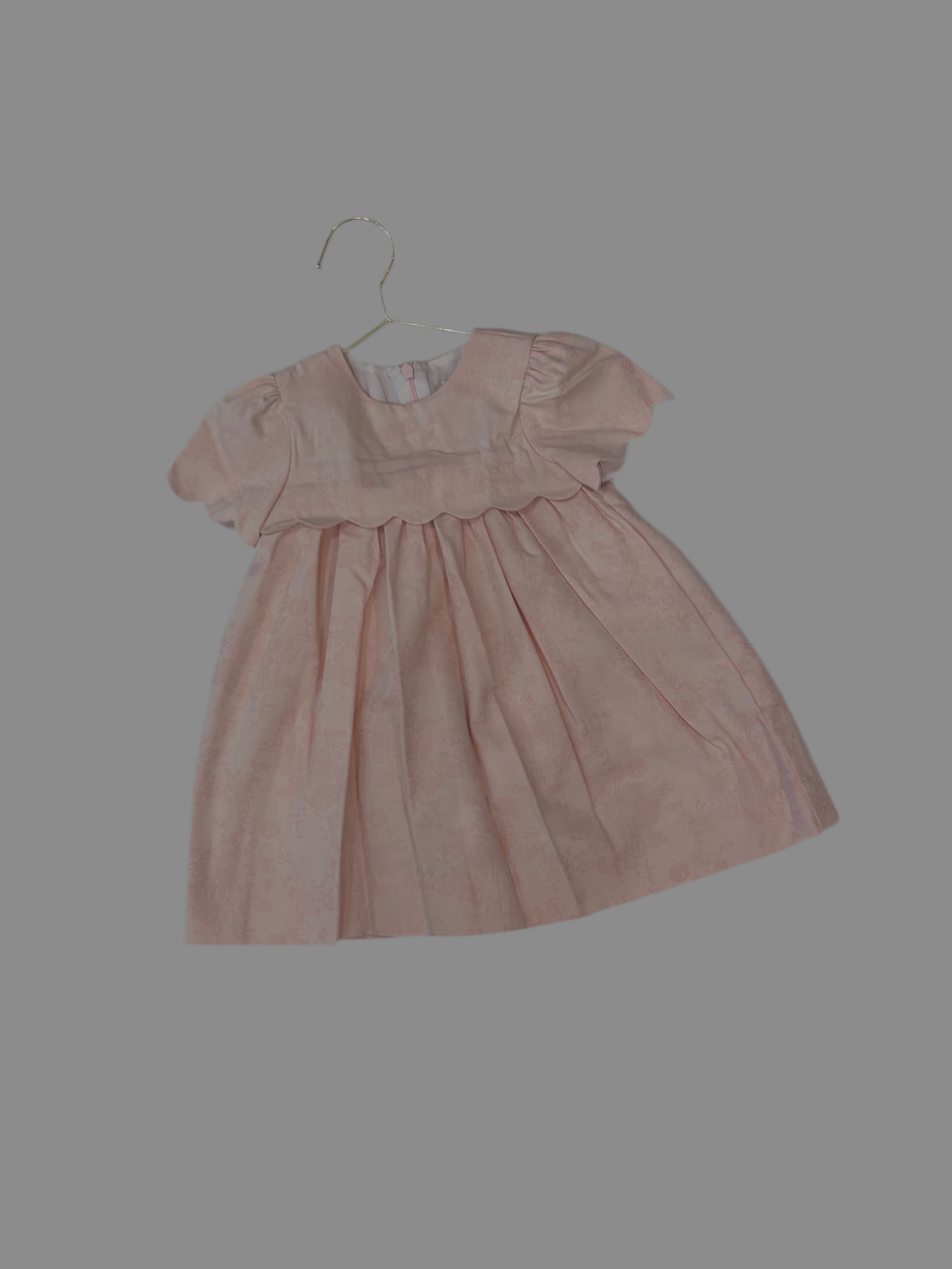 LULI & ME : SCALLOPS JACQUARD DRESS ROSE