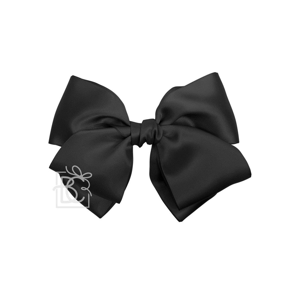 BEAUTIFUL CREATIONS: SATIN EUROPEAN BOW W/RUFFLED KNOT ON CLIP