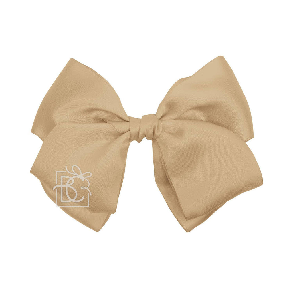 BEAUTIFUL CREATIONS: SATIN EUROPEAN BOW W/RUFFLED KNOT ON CLIP
