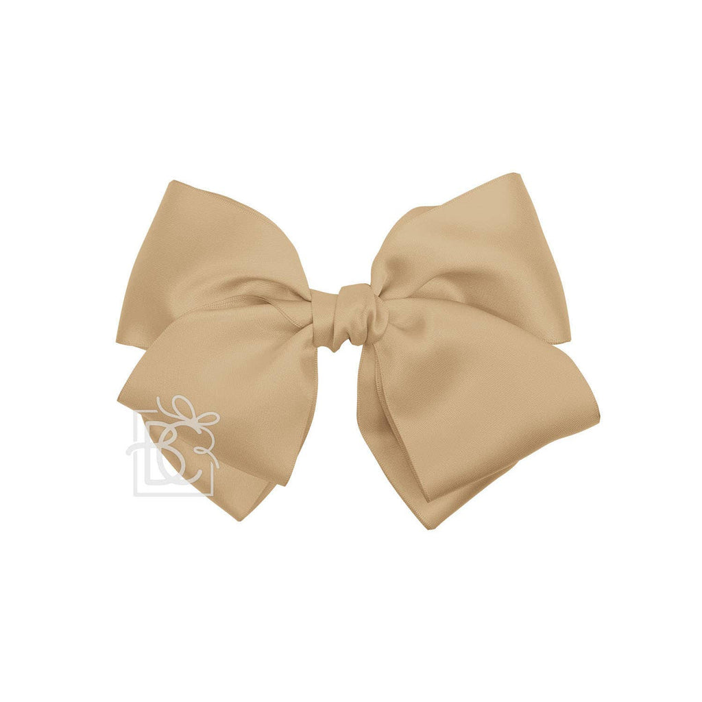 BEAUTIFUL CREATIONS: SATIN EUROPEAN BOW W/RUFFLED KNOT ON CLIP