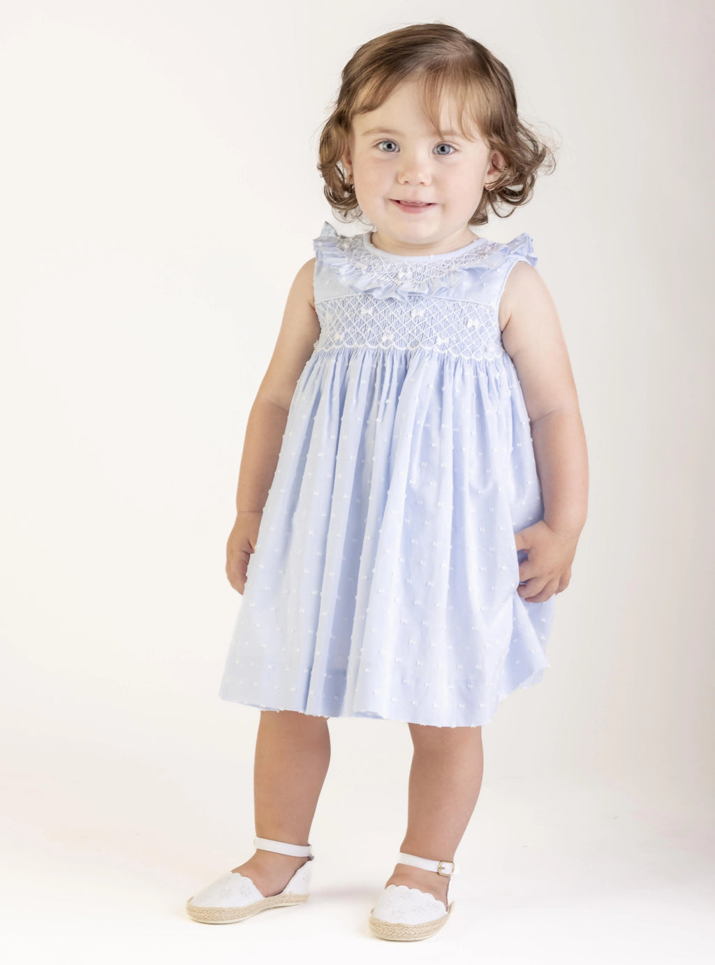 LULI & ME : DOTTED SWISS DRESS BLUE