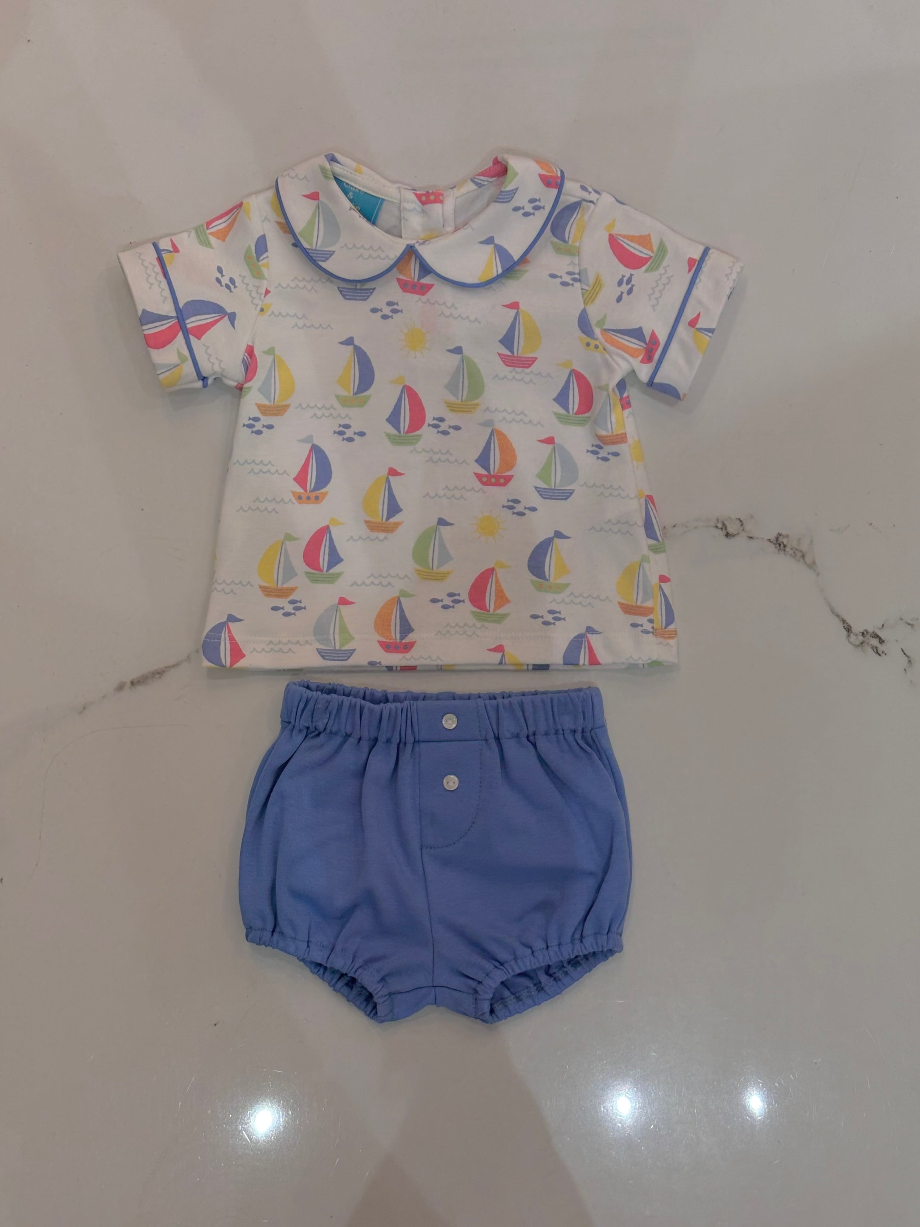 CLAIRE & CHARLIE : SAILBOATS - BOY’S DIAPER SET
