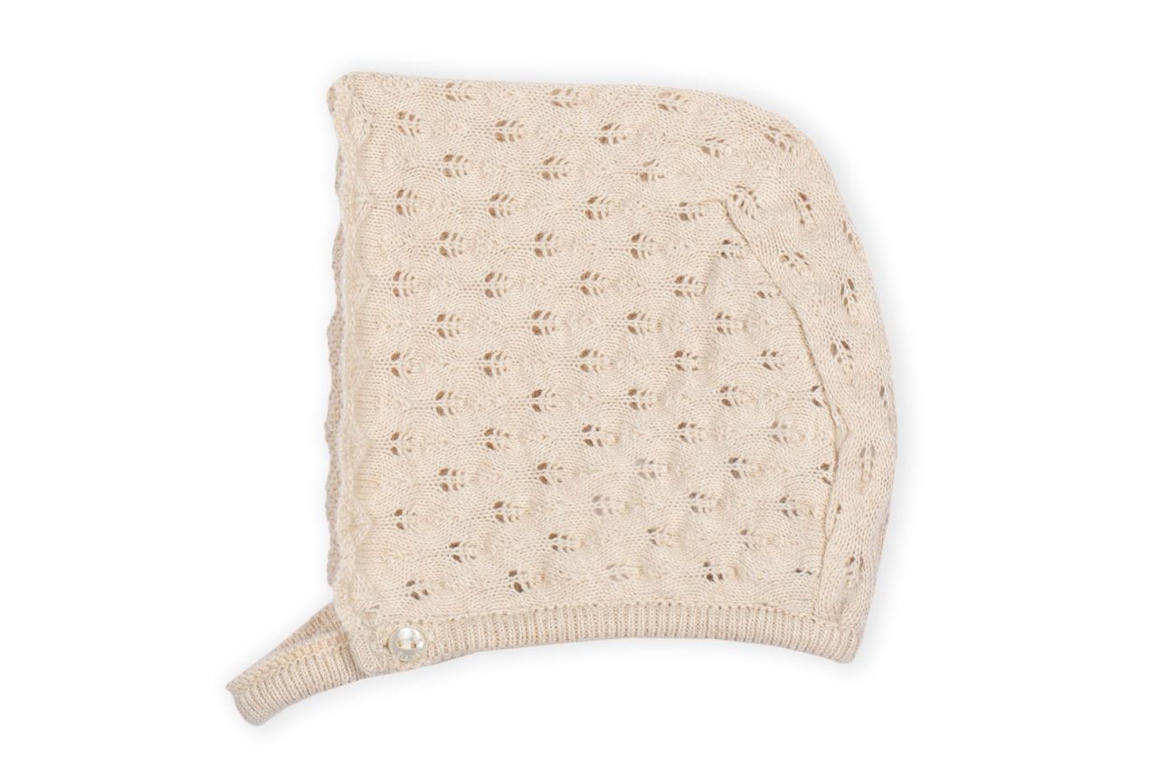 DK: Beige Knit Bonnet