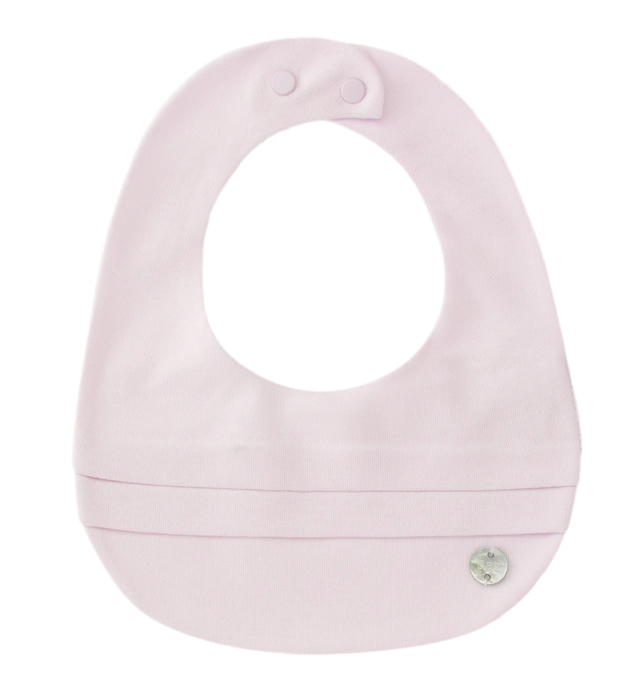 PAZ RODRIGUEZ: “ESENCIAL” Knit Infant Bib in Chalk Pink and Chalk Blue