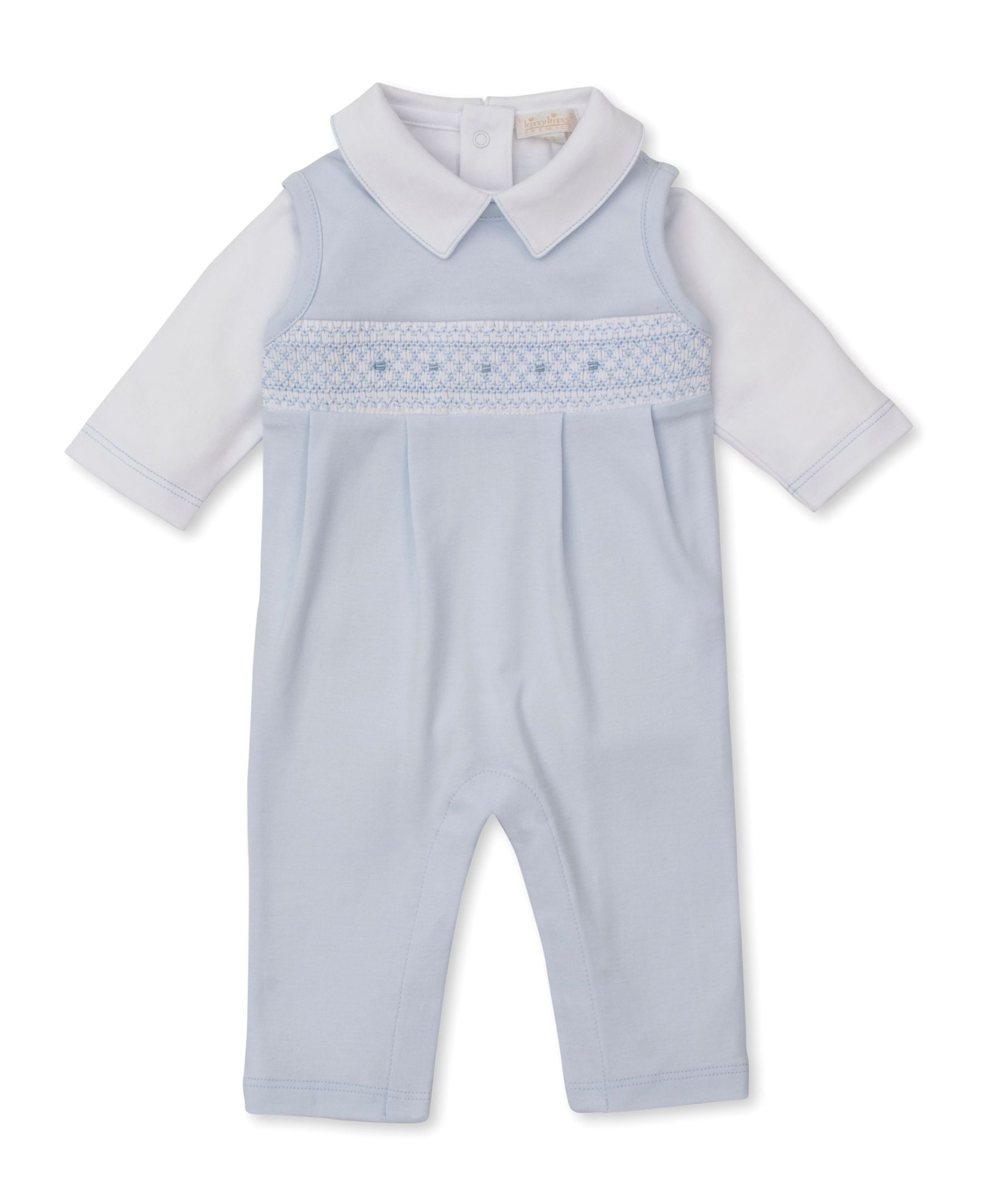 KISSY KISSY: Infant Boys Embroidered Overall Set