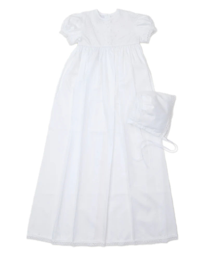 KISSY KISSY: ANNALISE S/S Baptismal Gown & Bonnet Set