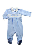 BABY THREADS : BLUE JACQUARD BOY’S FOOTIE