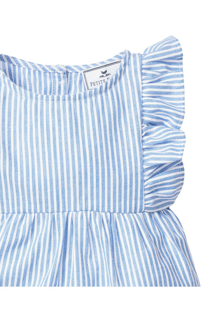 PETITE PLUME: RUFFLE TRIM SEERSUCKER ONE-PIECE PAJAMA