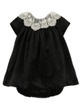 LULI & ME : DELUXE VELVET FLOAT DRESS BLACK