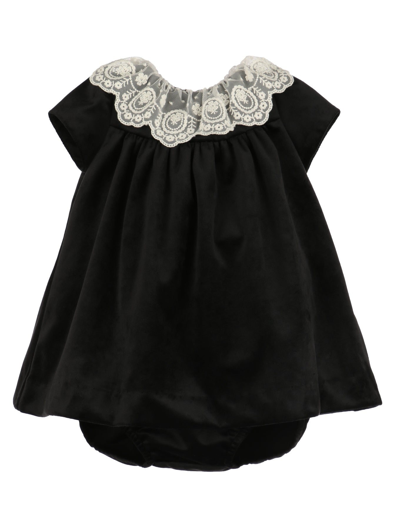 LULI & ME : DELUXE VELVET FLOAT DRESS BLACK