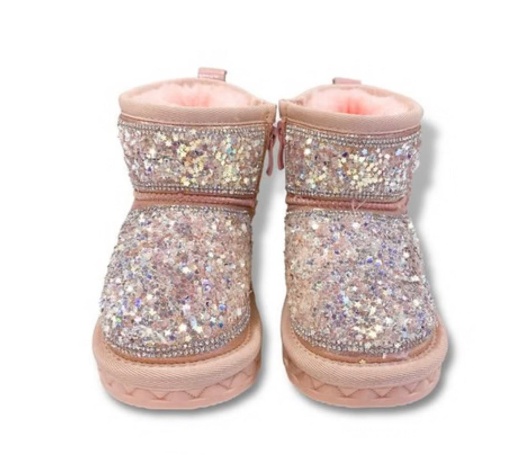 Doe A Dear Pink Mini Star Sequin Boots