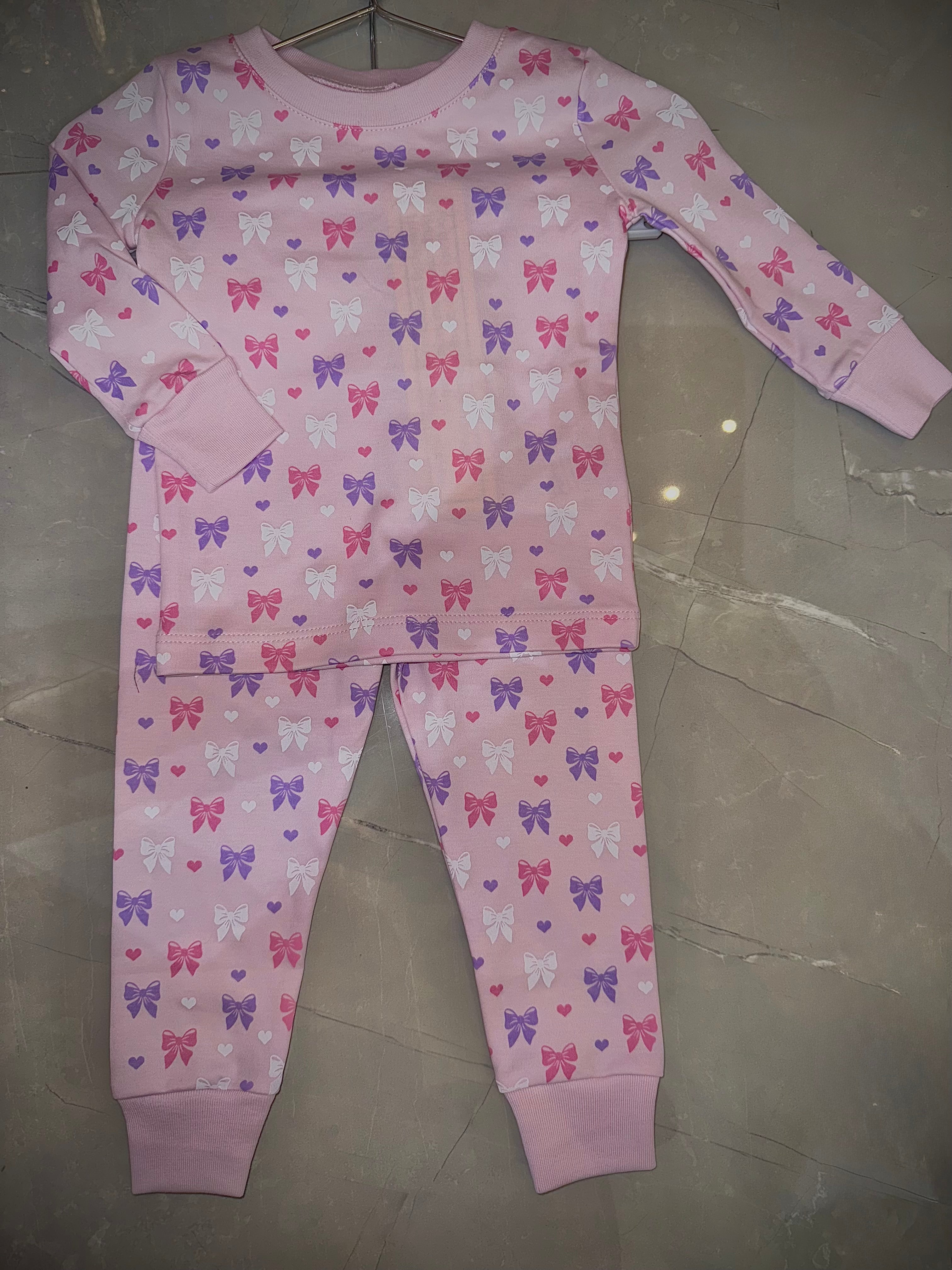 KISSY KISSY: Multi Pink Bow Set Pajama Set