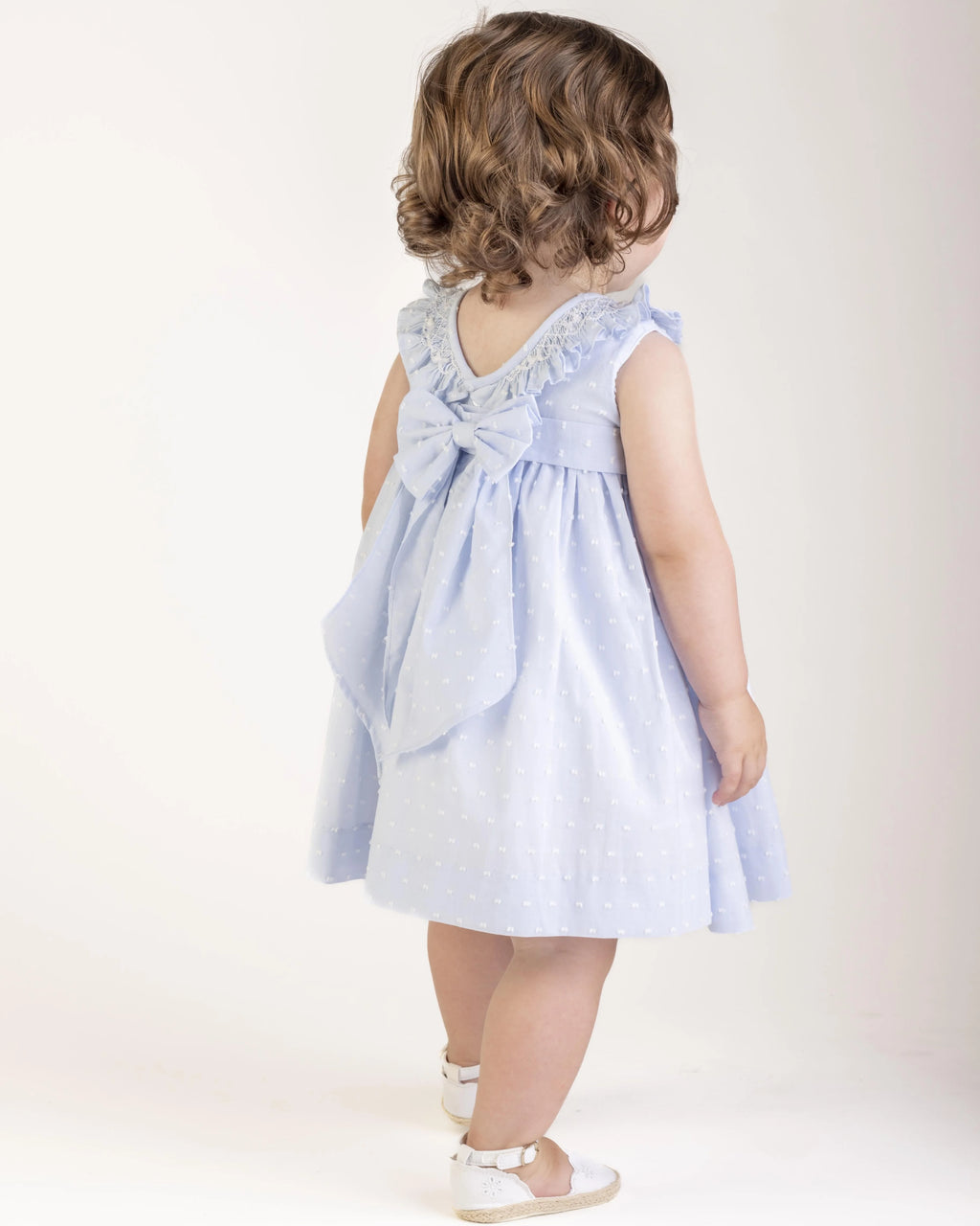 LULI & ME : DOTTED SWISS DRESS BLUE