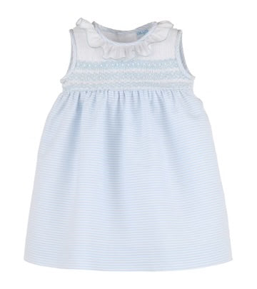 LULI & ME : STRIPES COMBO SMOCKED DRESS