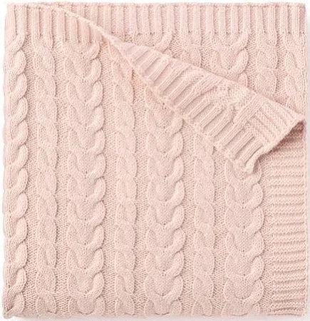 Baby Threads: Blush Horseshoe Cable Knot Blanket