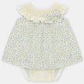 Martin Aranda: Yellow Woven Dress & Bloomer Set