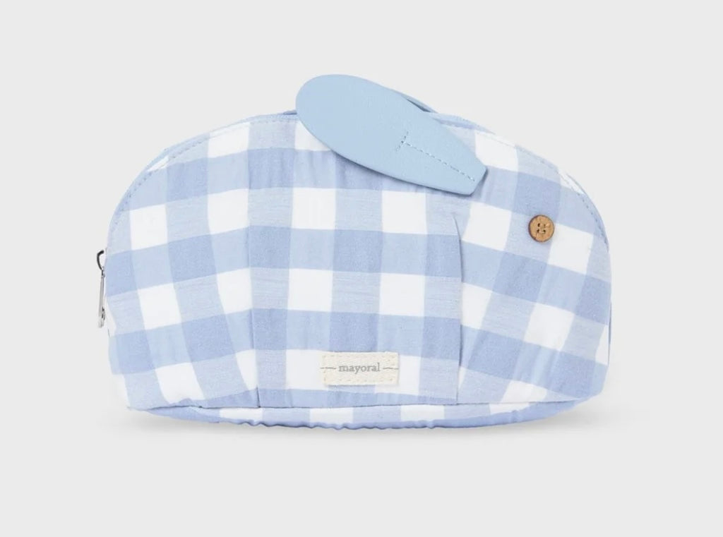 MAYORAL Small Bunny Pouch Gingham Print  Available in Pink and Blue 19115