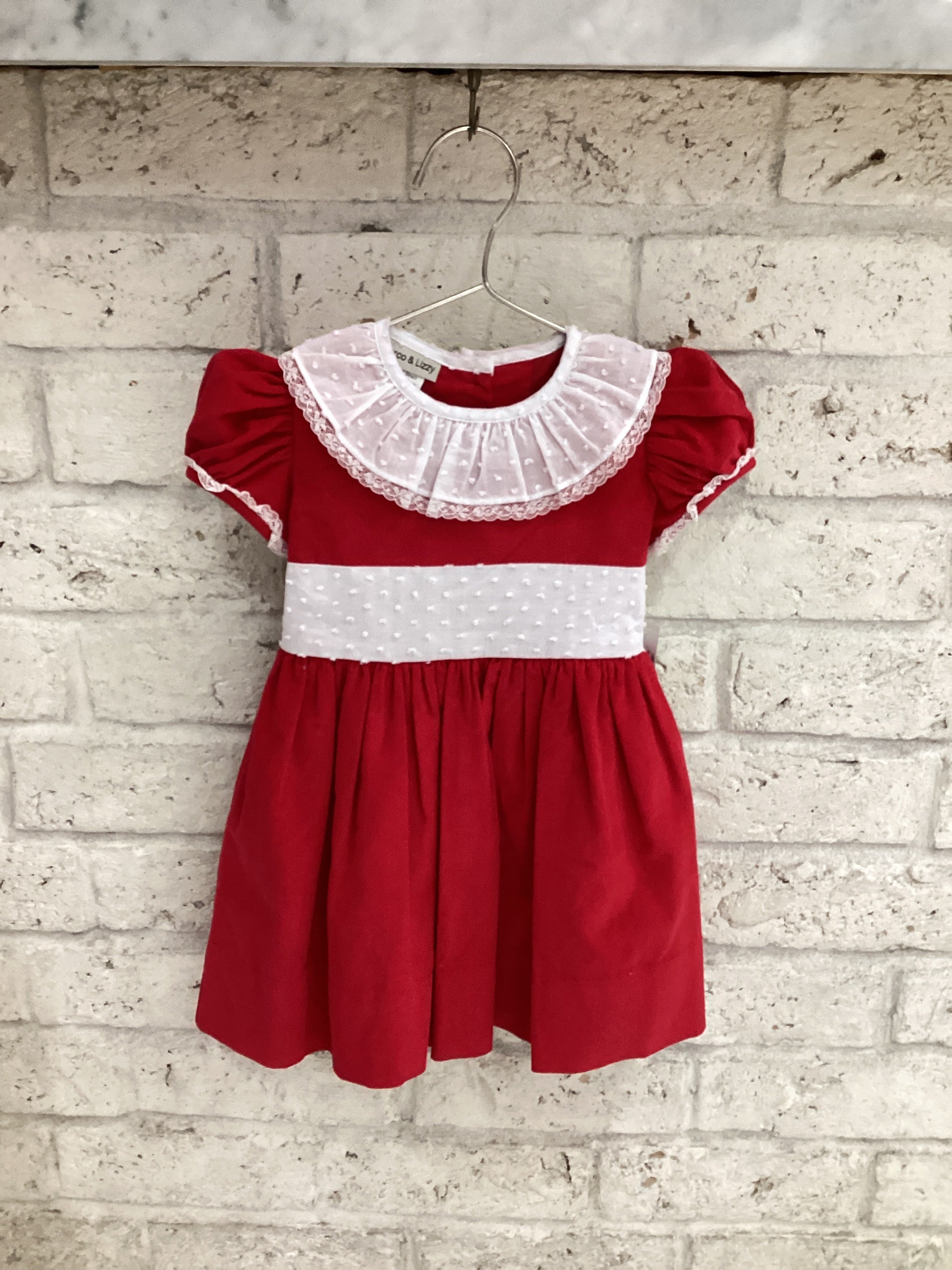 MARCO & LILY : Red cord classic Christmas girl’s dress