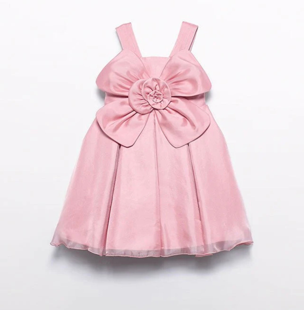 ABEL & LULA : Pink Organza Floral Bow Dress